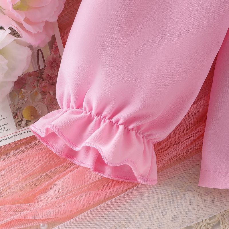 Kinderkleidung für Herbst und Winter, neues rosa Hemd mit Blumenmuster und Jeansanzug mit Blumenmuster für Mädchen_voghion.com