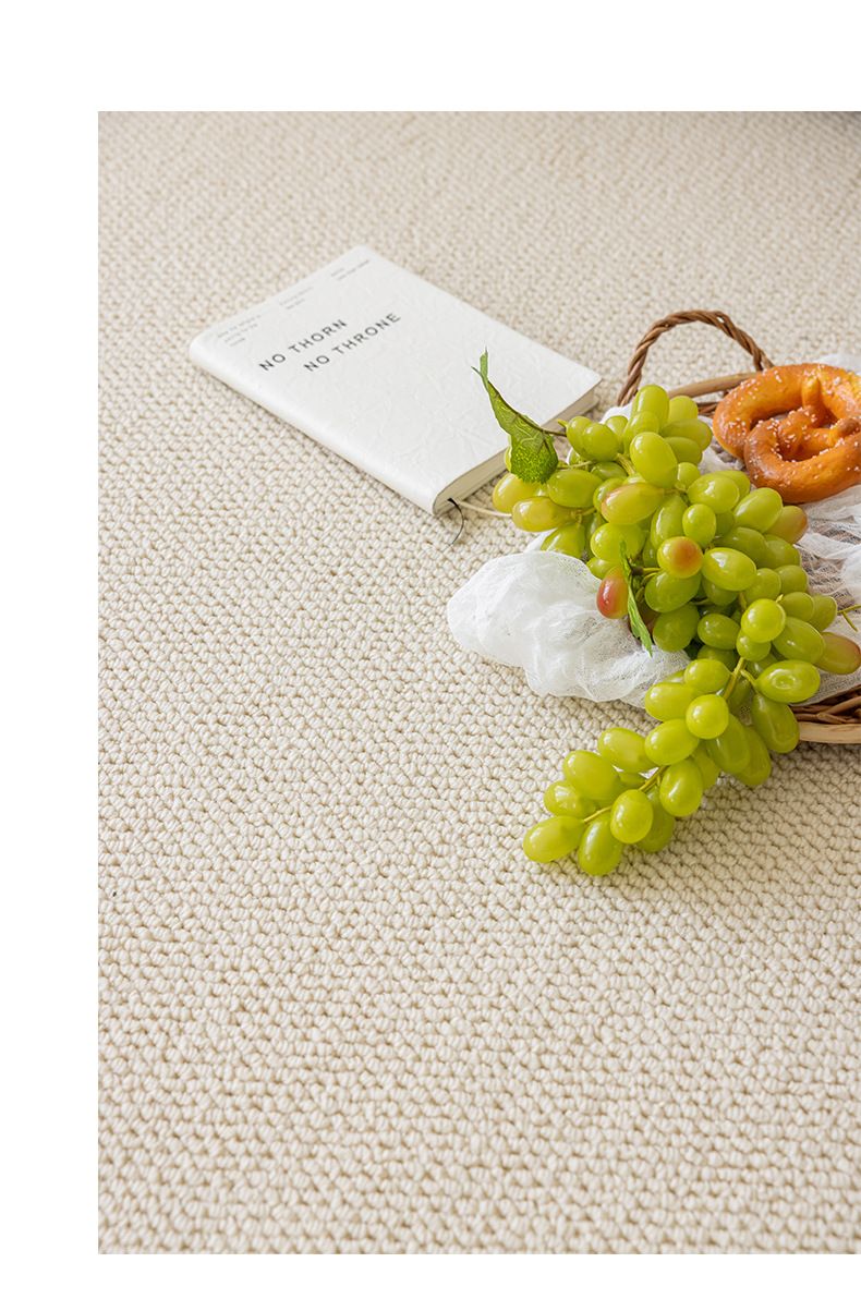 Einfarbiger Teppich für Wohnzimmer, cremefarben, High-End, leicht, luxuriös, reine Farbe, Ananas-Kreis, Schlafzimmer, Sofa, Couchtisch, Nachttisch_voghion.com