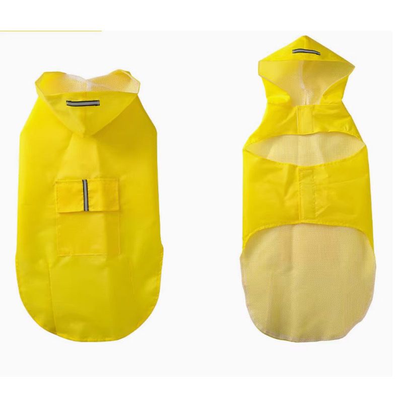 Reflektierender großer Haustier-Regenmantel, kleiner Hunde-Regenponcho, wasserdicht, winddicht, mit Kapuze, anpassbares Etikett_voghion.com