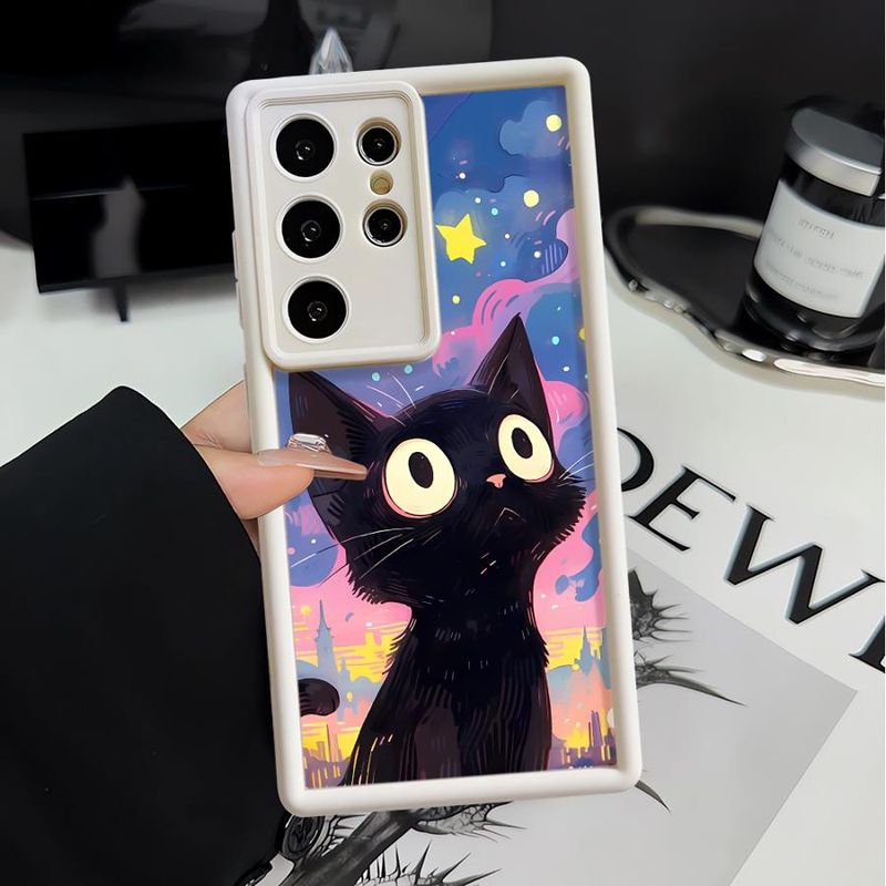 Custodia per telefono per Samsung Galaxy S25 Ultra S24 S22 Plus S23Ultra S20 FE S21 Cover antiurto Funda Art Cute Cat_voghion.com