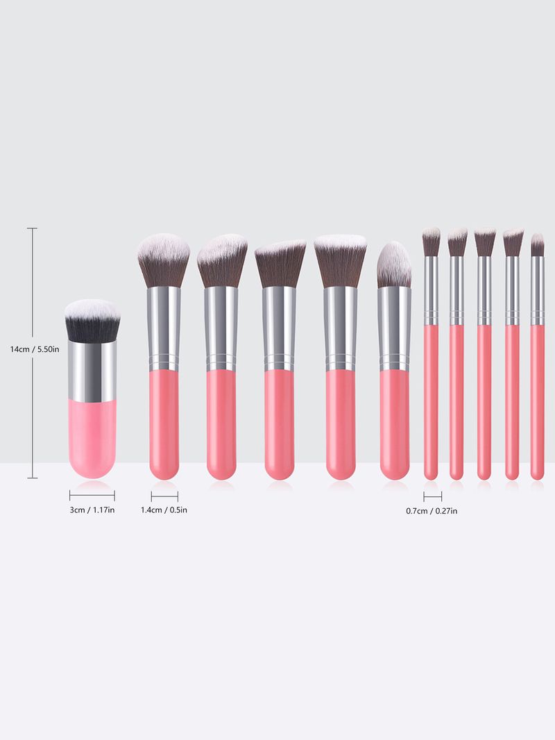11-teiliges Champagner-Make-up-Pinselset – 5 große und 5 kleine Pinsel mit einzigartigem Chubby-Foundation-Pinsel_voghion.com