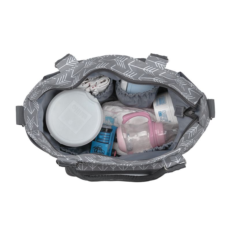 Aboutbaby Large Capacity 7-Piece Diaper Bag Set Multi-Functional Shoulder Tote With Spacious Compartments Stylish & Durable Polyester Travel Daily Use_voghion.com