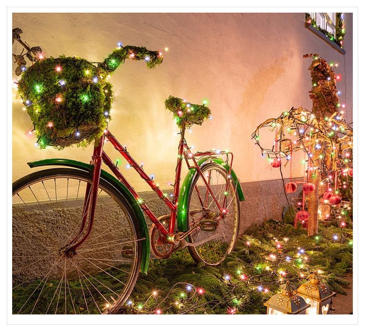 Christmas lighting festival outdoor waterproof courtyard Christmas copper wire string lights decorative lights LED solar light string_voghion.com