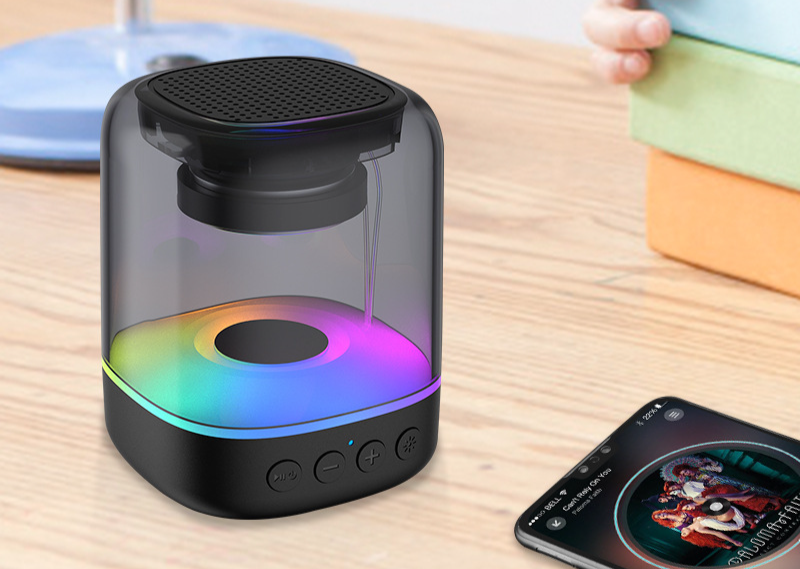 New Transparent Bluetooth RGB Colorful Wireless Home Mini Desktop Card Slot High Volume Super Bass Speaker_voghion.com