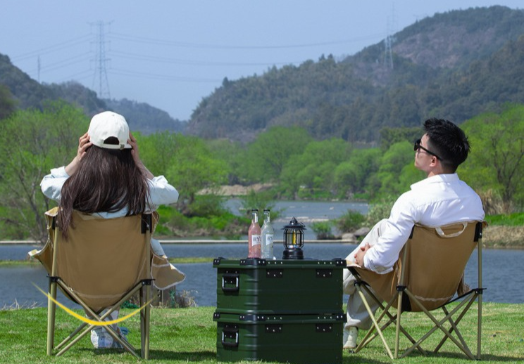 Silla reclinable plegable portátil para acampar al aire libre con respaldo y patas ajustables, tela Oxford_voghion.com