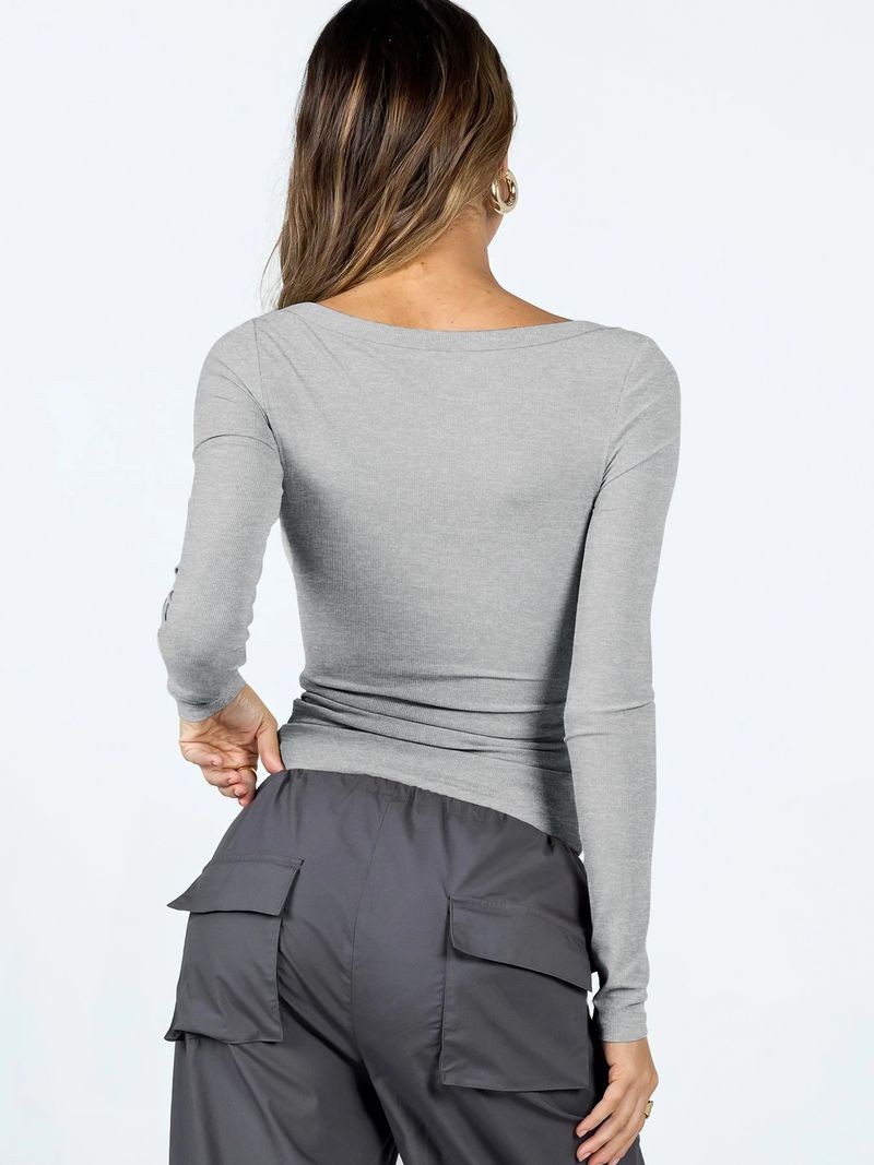 Maglione sexy da donna, maglietta sexy con scollo a U, maglietta a maniche lunghe con collant_voghion.com