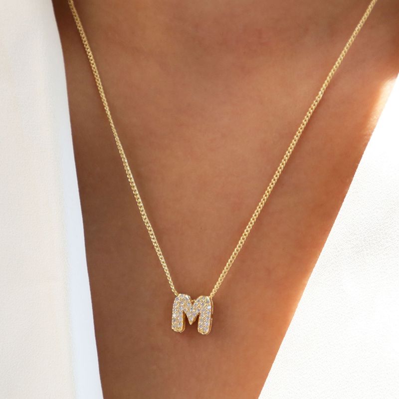 Collana con ciondolo a forma di palloncino 3D con 26 lettere inglesi, fai da te, con nome combinato_voghion.com
