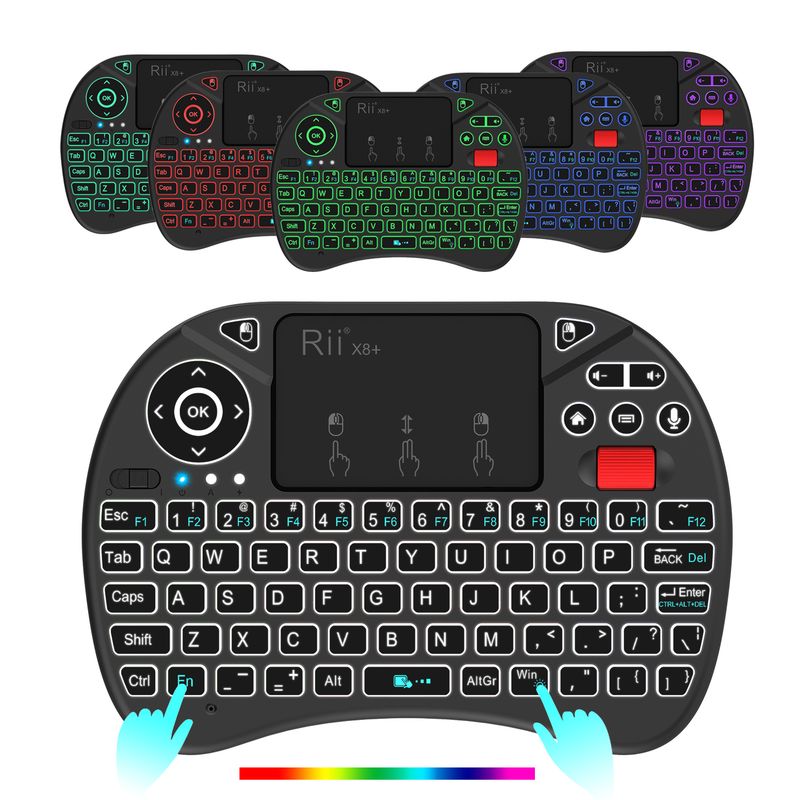 RII X8 Wireless Mini Farbige Hintergrundbeleuchtung Handheld Tastatur Taste Maus Integrierte Eingabe Handliches Gadget_voghion.com