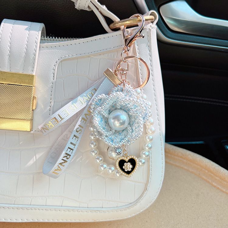 Koreanesch Versioun Pärel Element Camellia Keychain Sak Unhänger kreativ onofhängeg entworf Wueren_voghion.com