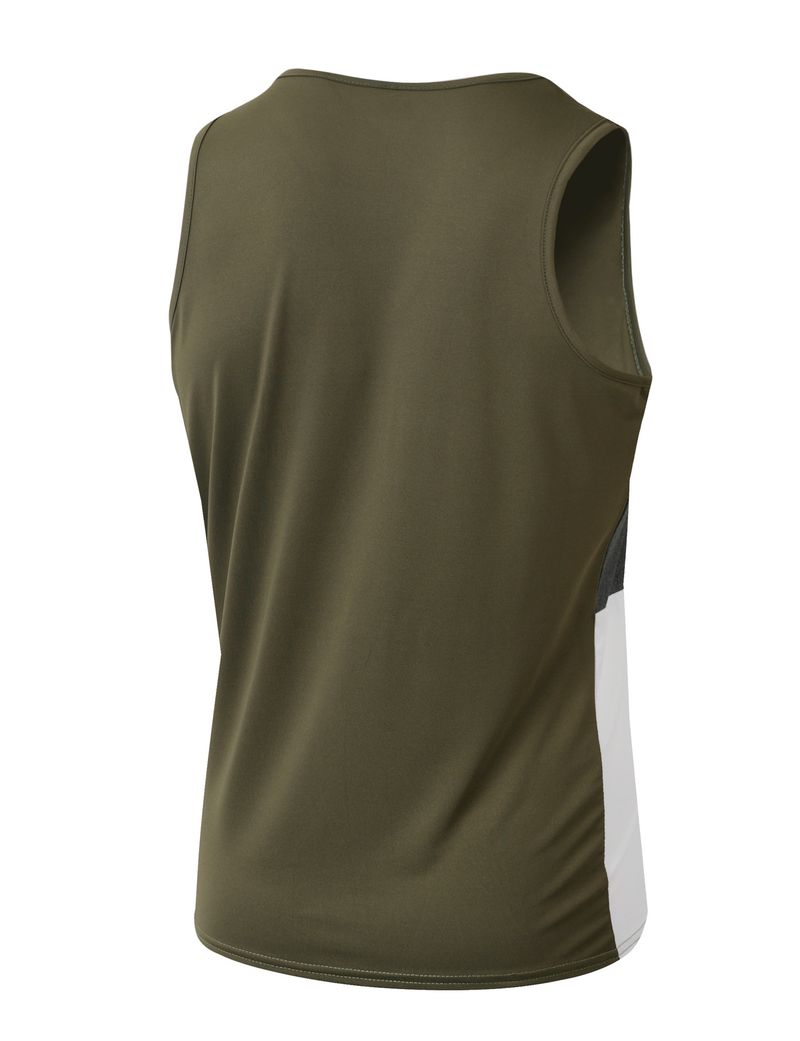 „Slim Fit Workout-Tanktop für Herren – Atmungsaktives, ärmelloses Polyester-Trainingsunterhemd mit Streifendesign für Sommersport und Freizeitkleidung“_voghion.com