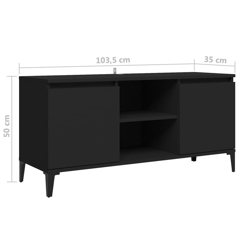 TV-Schrank Mit Metallbeinen Schwarz 103,5x35x50 Cm_voghion.com