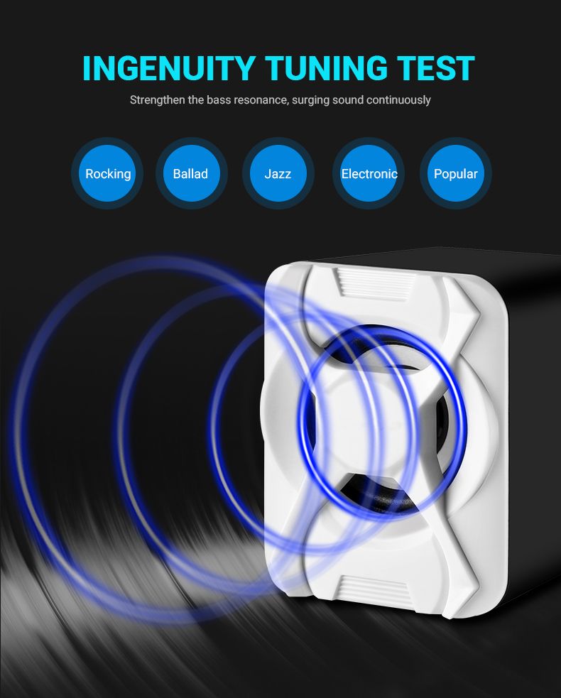 USB + AUX vadu datora zemfrekvences skaļruņu komplekts 5W + 3W * 2 basu pastiprināšanas stereo 2.1 datoram un tālrunim, skaļrunis_voghion.com
