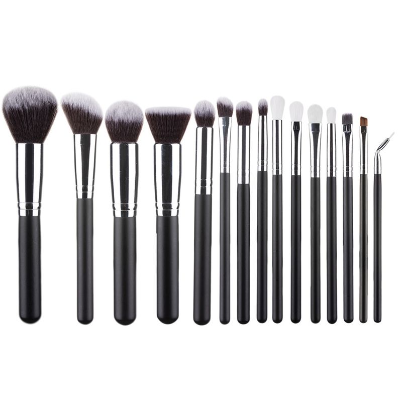 15 pcs. set Cangzhou eye shadow concealer wooden handle makeup brush with storage bag None_voghion.com
