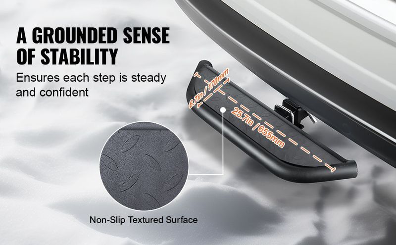 VEVOR Hitch Step For 2" Receiver Universal Trailer Tow Rear Bumper Guard Steel_voghion.com