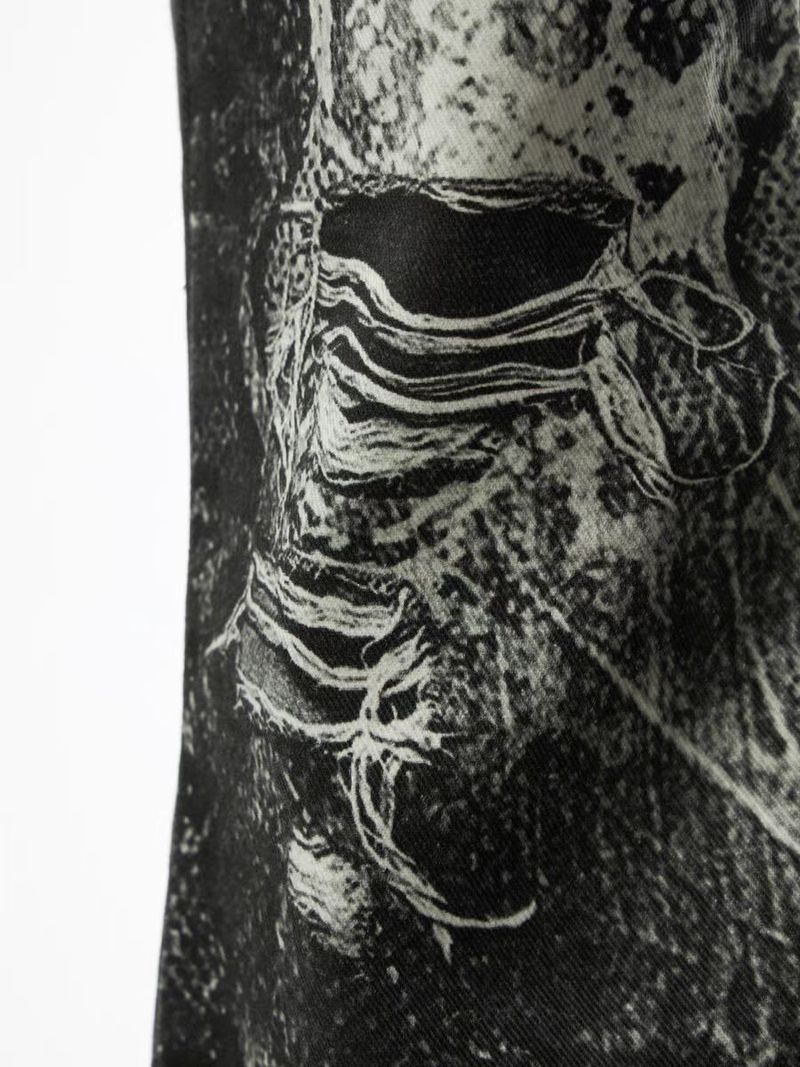 Herrenbekleidung American Street High Street Retro Schlangenmuster Digitaldruck Jeans Männer und Frauen Frühling und Herbst Trendy Persönlichkeit_voghion.com