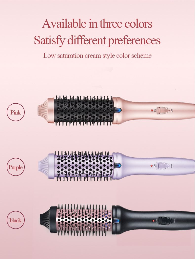 Pettine arricciacapelli con spazzola ad aria calda, spazzola a rullo per tutte le lunghezze dei capelli, strumento elettrico per lo styling per volume e arricciatura_voghion.com