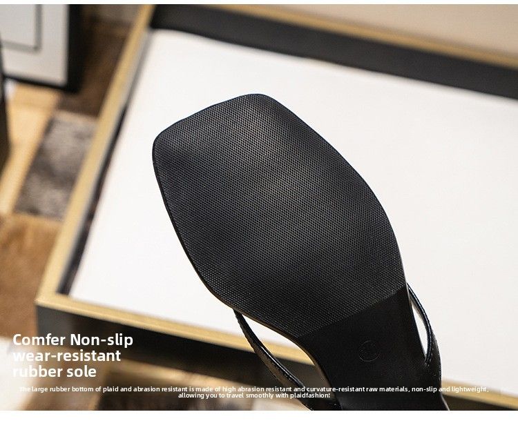 Square Flip-Flops French Style Kitten Women New Summer Mid-High Toe Clip Thin Heel Sandals For Utdoor Wear_voghion.com