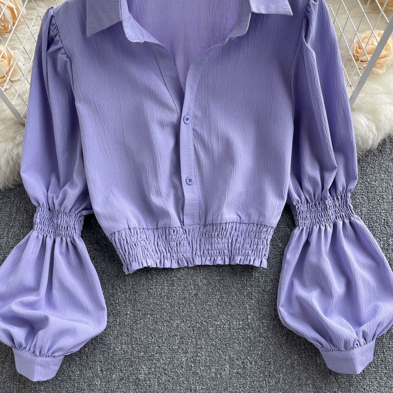 Camicie da donna con maniche a sbuffo, camicie sciancrate, corte, chic, eleganti, belle, eleganti, bianche_voghion.com