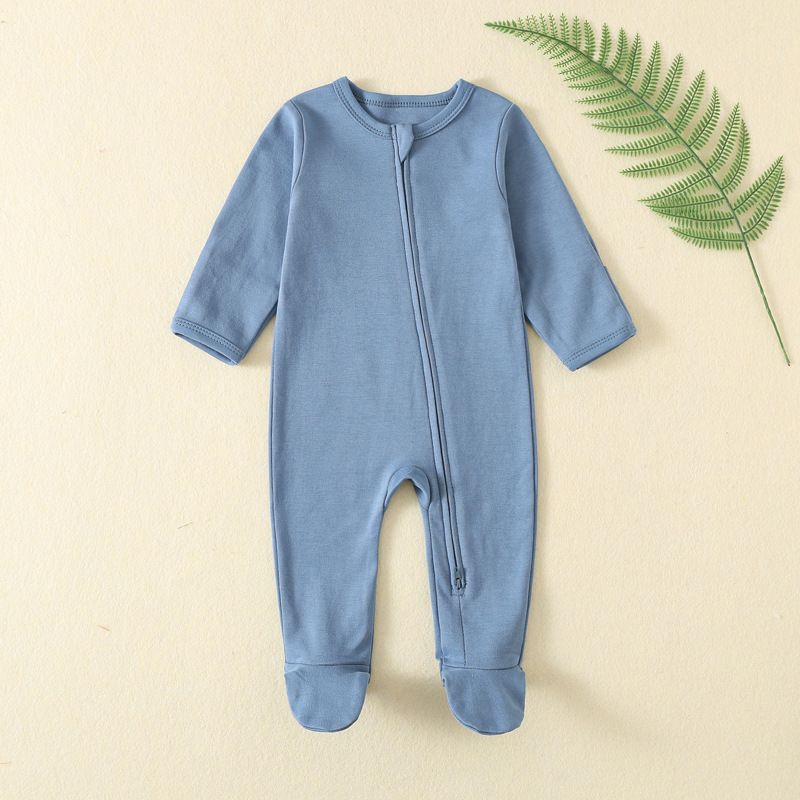 Ropa para niños Ropa de bebé Mono para gatear con cremallera de un pie de largo para bebés recién nacidos Ropa para gatear_voghion.com