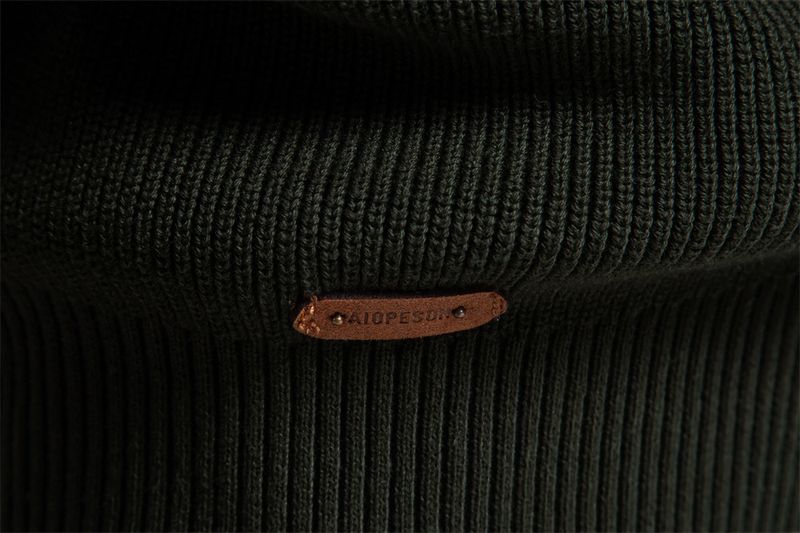 Nieuwe herfst- en wintertrui voor heren in Europese maat, heren met lange mouwen, halve rits, opstaande kraag, effen kleur, casual trendtrui die bij elkaar past_voghion.com