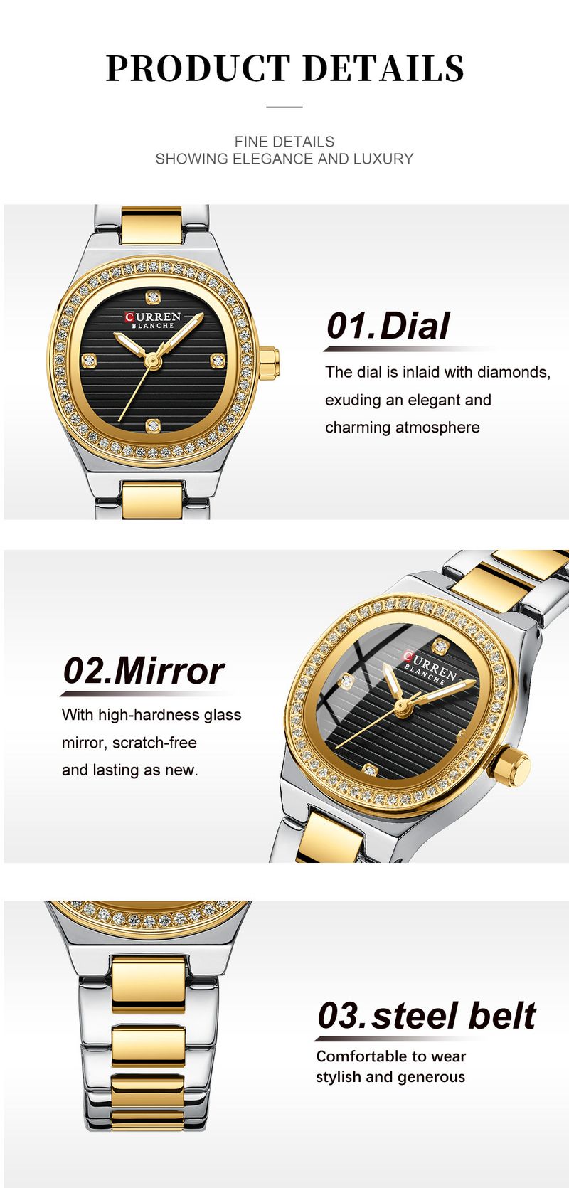 Women's Square Dial Quartz Watch With Mineral Glass, Alloy Strap, 30M Water Resistant, Casual Wristwatch Casual Ladies Watch Female Watch_voghion.com