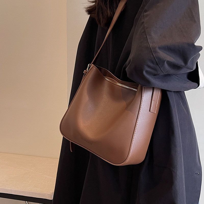 Borsa a tracolla casual da donna, borsa a secchiello alla moda autunnale, borsa a tracolla per il pendolarismo_voghion.com