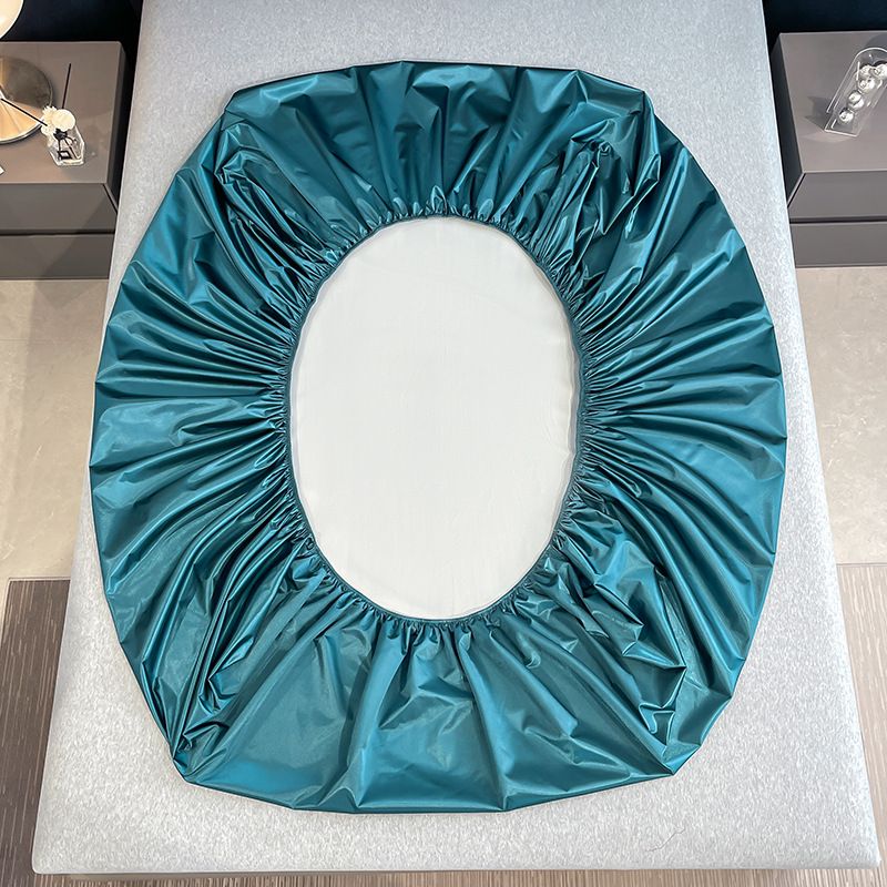 Drap de lit rafraîchissant effet satiné – Protège-matelas antidérapant en soie glacée (couleur unie)_voghion.com