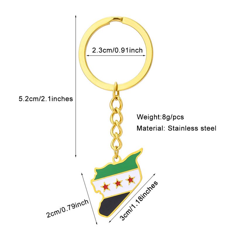 Syrian Oil Drop Pendant Keychain - Titanium Steel Ethnic Design Unisex Gift With Cultural Motifs_voghion.com