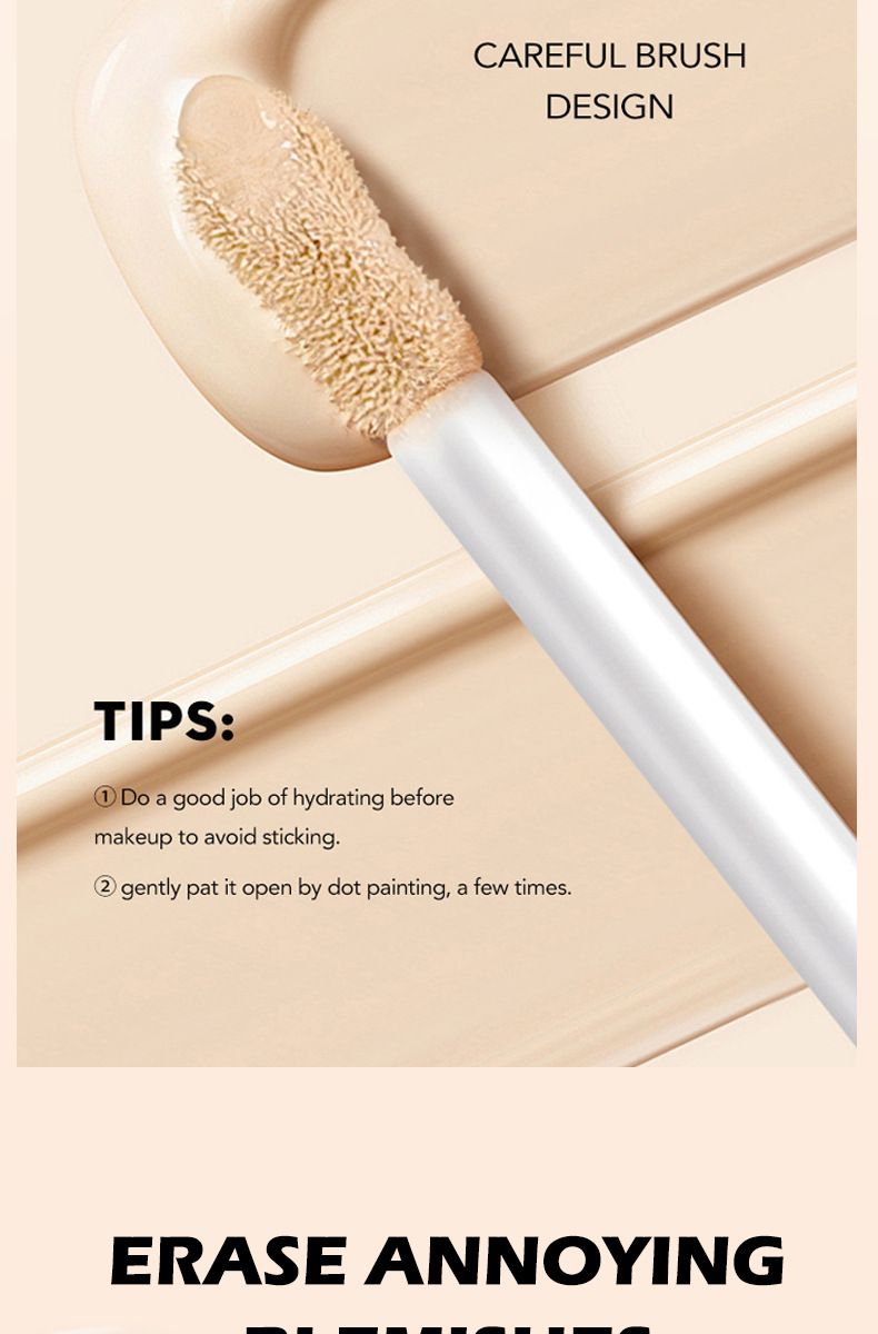 Concealer verheldert de huidskleur zonder te plakken. Poeder, onzichtbare poriën. Concealer blijft lang zitten zonder make-up te verwijderen om acne-littekens te bedekken._voghion.com