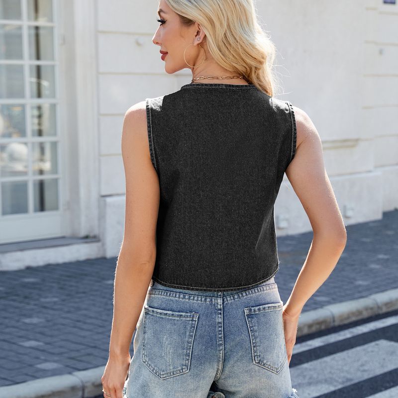 Lace-up Vest For Women; Versatile Top_voghion.com