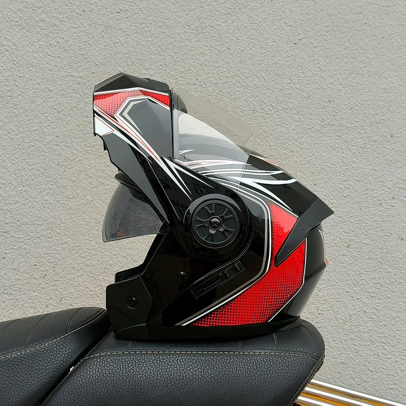 Spezieller Vollhelm mit Doppellinse für Elektrofahrzeuge und Motorräder, für vier Jahreszeiten, universeller Halbhelm für Sommerfahrten_voghion.com