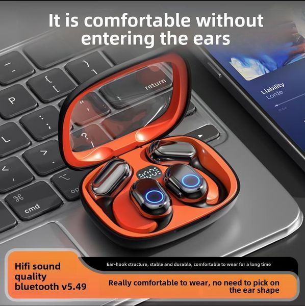 New Hanging Ear Wireless Bluetooth Headset Open Not Into The Ear High Sound Quality Ultra-long Life Noise Reduction_voghion.com