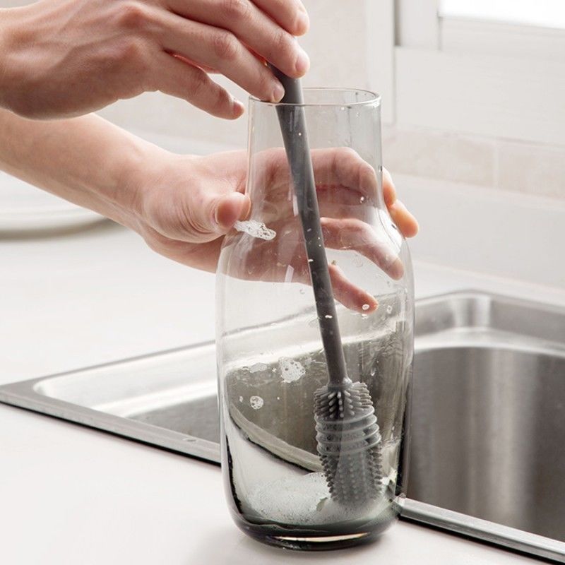 Cleaning Brush With Long Handle Silicone For Household Use No Dead Corners Special Cleaning Brush For Cups Wall Breaking Machine_voghion.com