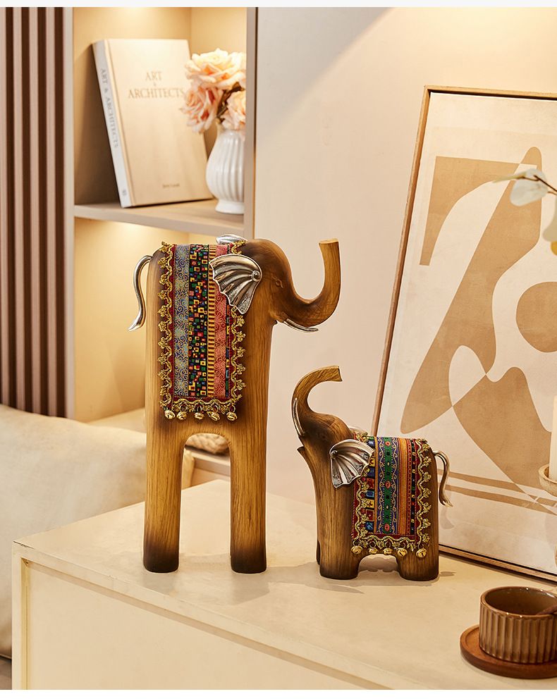 Tavolino da caffè in resina creativa, stile etnico, elefante, soggiorno, ingresso, camera da letto, decorazione morbida, piccolo_voghion.com