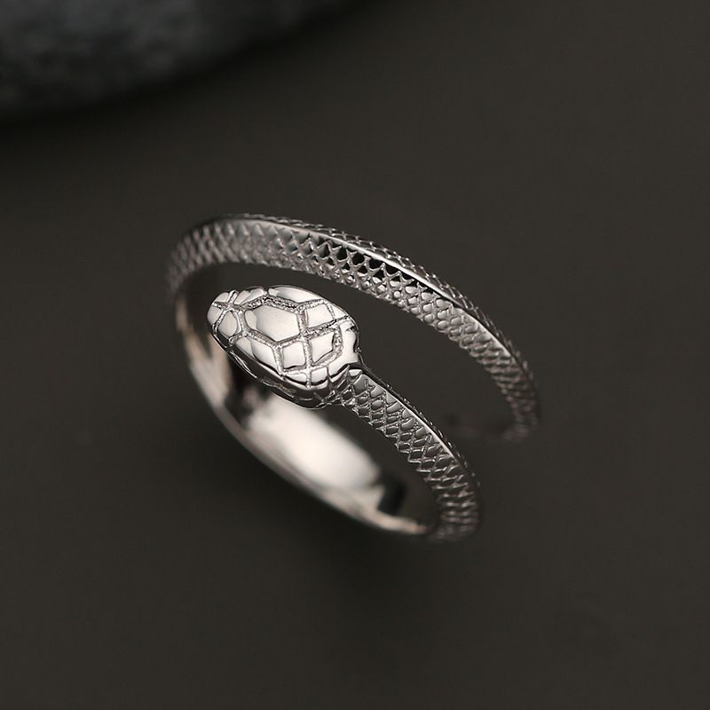 Red Practice" S Silver For Men Trendy Simple Personality Single Dominant Snake Index Finger Ring_voghion.com