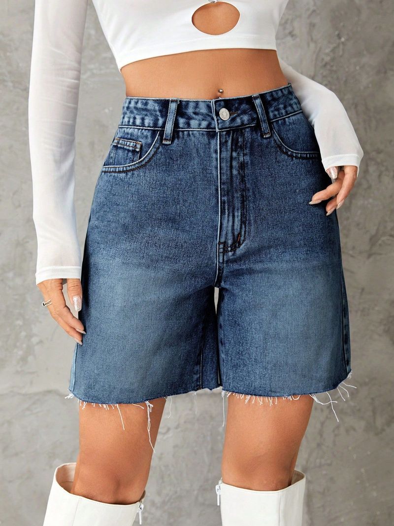 Women's High Waist Denim Shorts - Trendy Casual Stretch Jean Shorts With Comfortable Fit Denim Hot Pants For Women_voghion.com