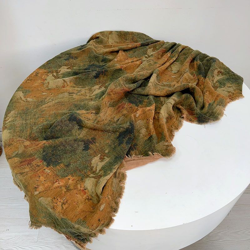 Koreansk version av plisserat lapptäcke i bomull och linne för kvinnors sommarhalsduk, personlig smal varm halsduk_voghion.com