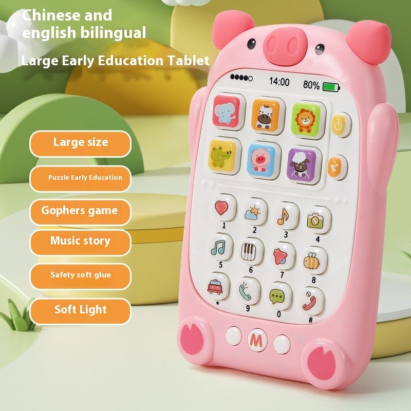 Children' early education mobile button toy phone enlightenment 0-1-3 year old baby puzzle development intellectual_voghion.com