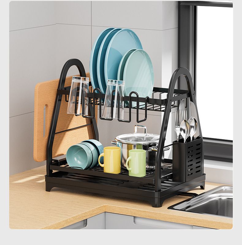Scaffale portaoggetti per ciotole e piatti, scaffale portaoggetti da cucina, scaffale multifunzionale per ciotole e bacchette, scaffale portaoggetti da tavolo per la casa_voghion.com