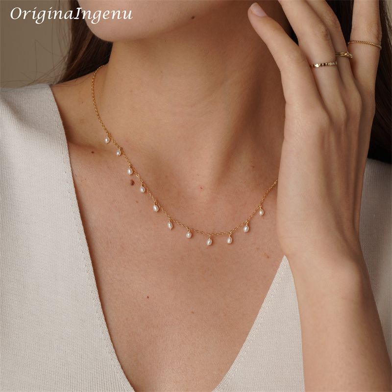 Fashion 14K Filled Natural Necklace Gold Choker Handmade Pendants Collier Femme Kolye Collares Boho Pearl Jewelry for Women_voghion.com