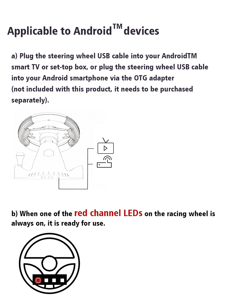 Lenkrad-Vibrationscontroller 7 in 1 Spielsimulation Rennpedale für Switch/Xbox 360/Xbox One/PC/PS4/3/Android_voghion.com
