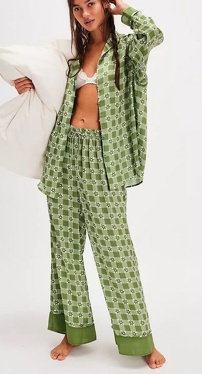 Women's Sleepwears Silk Satin Printed Home Clothes Suit Home Clothes Suit_voghion.com