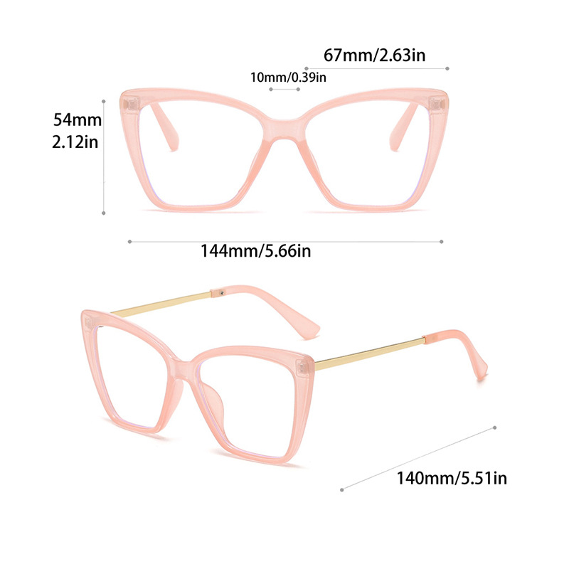 Stile artistico Ins Cat Eye Anti Blue Light Occhiali da sole Trend moda Metallo Piede Piatto Specchio_voghion.com