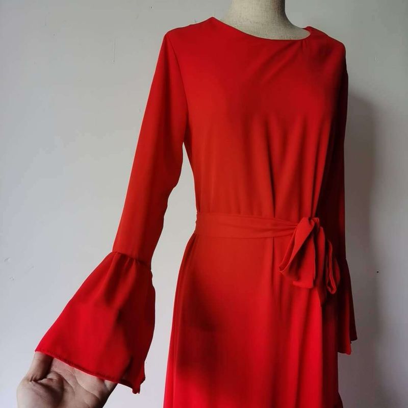 Abito da donna con volant patchwork in chiffon_voghion.com