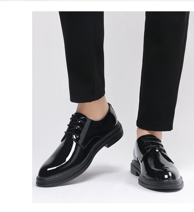 FUQIAO New 6/8 Cm Derby Patent Leather Height Raise Men Dress Formal Business Elevator Shoes Light Upper Material_voghion.com