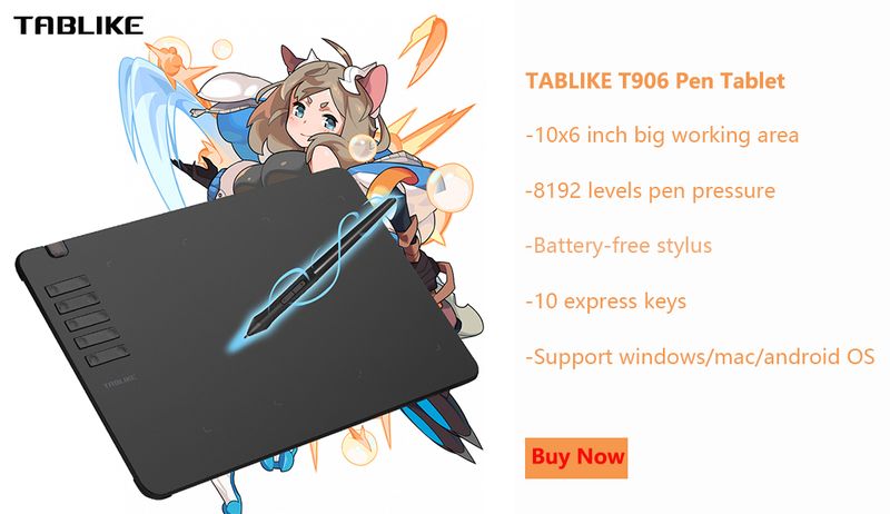 605 Graphics For Drawing Painting / Gaming OSU, Ultra Thin Art Pen Tablet With 8192 Levels Digital Stylus_voghion.com