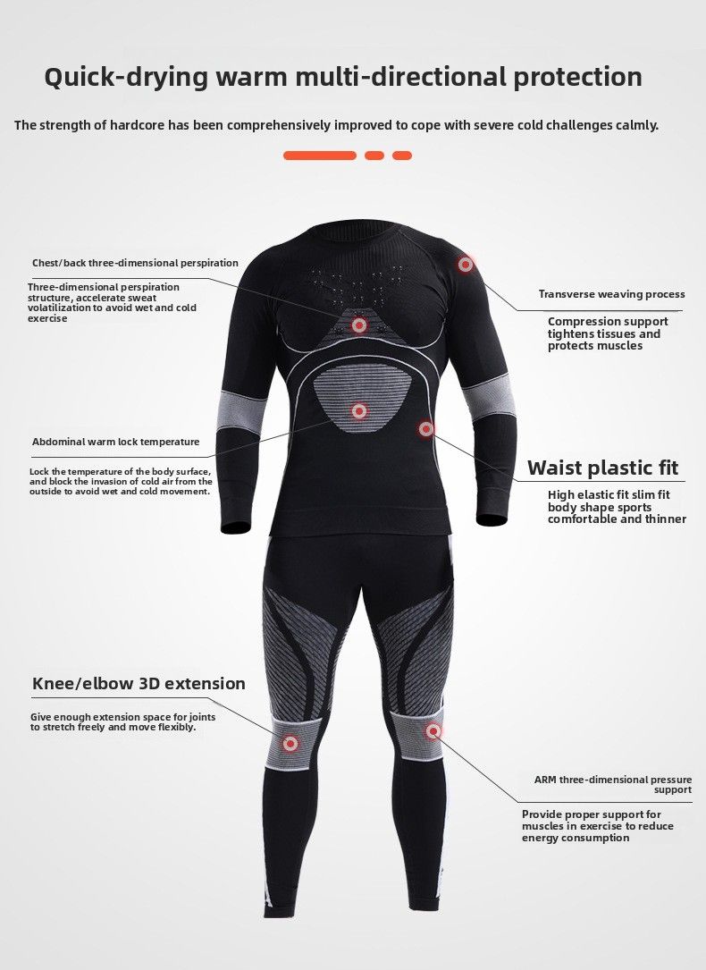 X-BIO New 4.0 Energy Gathering Enhanced Sports Ski Quick-Dry Top Men's Thermal Close-Fitting Sweat-Wicking Compression_voghion.com