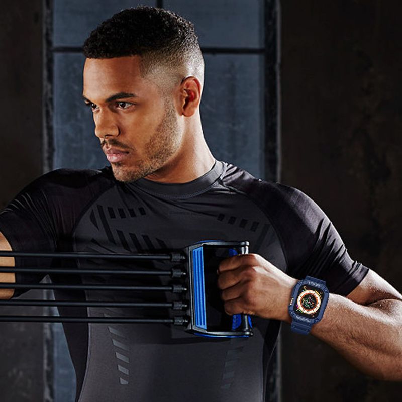 Geschikt voor AppleWatch9Ultra2 horlogeband 49 mm behuizing Schokbestendig Duurzaam Sport TPU Band uit één stuk_voghion.com