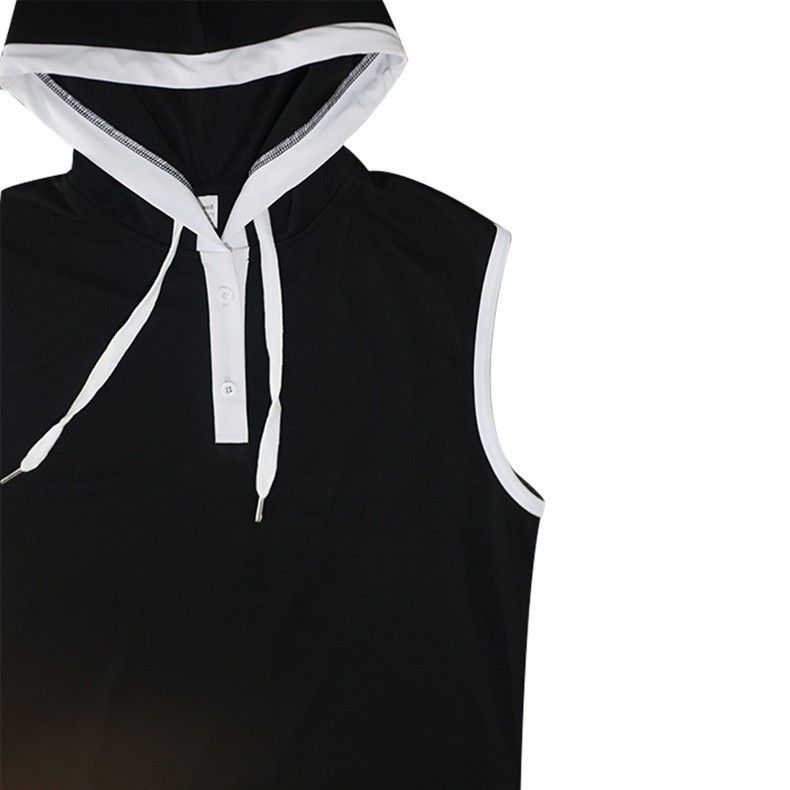 Herrenbekleidung Kapuzen-Tanktop, ärmellos, atmungsaktiv, Sommerweste für Fitnessstudio und Freizeit (Schwarz/Weiß/Karamell/Grau/Burgund/Khaki, S-XXXL)_voghion.com