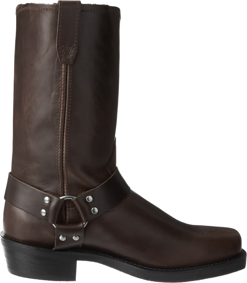 Men's Western Cowboy Boots Fashion Leather Country Boots Classic Square Toe Mid-Calf Boots Heel Knight Men's Boots_voghion.com